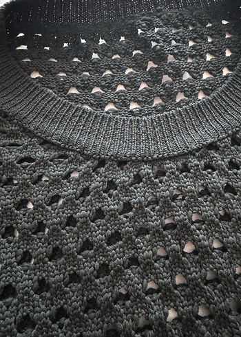 Siyah Örgü Kadın Kazak - Görsel 2