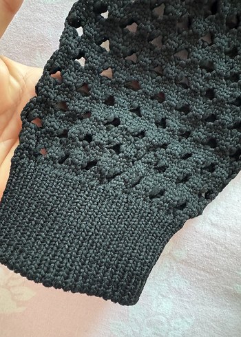 Siyah Örgü Kadın Kazak - Görsel 4