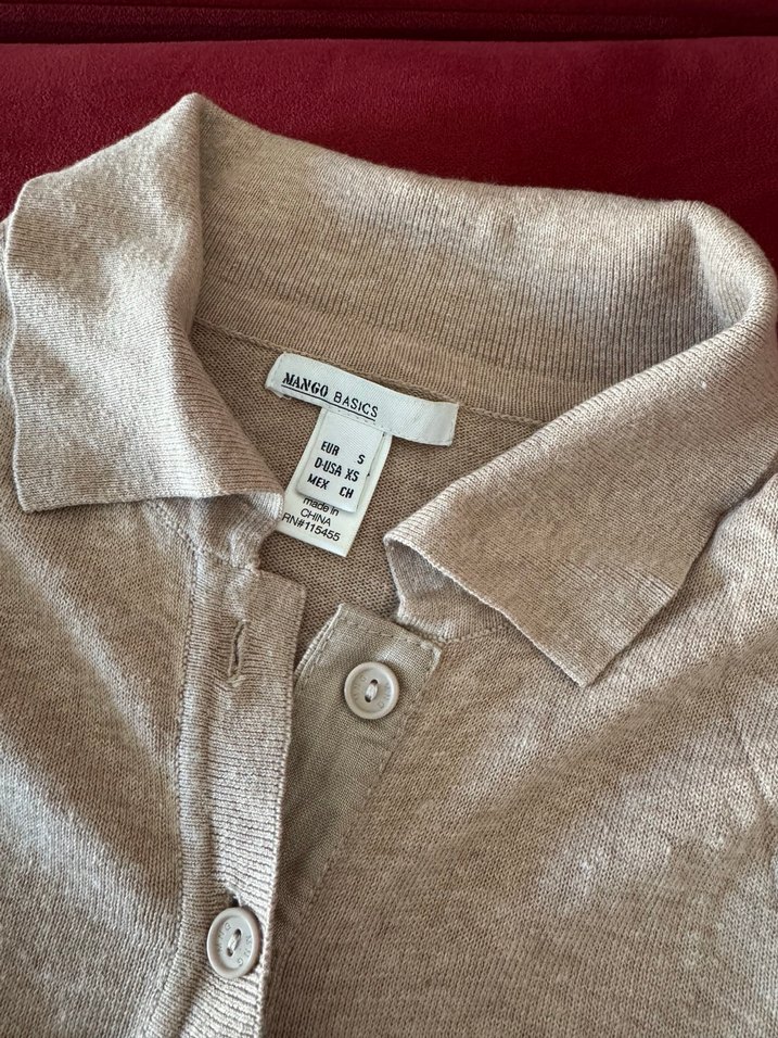 Bej Düğmeli mango Hırka - Görsel 2