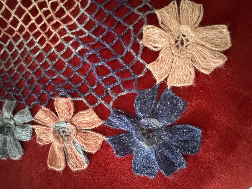 Çiçek İşlemeli Renkli Kadın Şal - Görsel 3