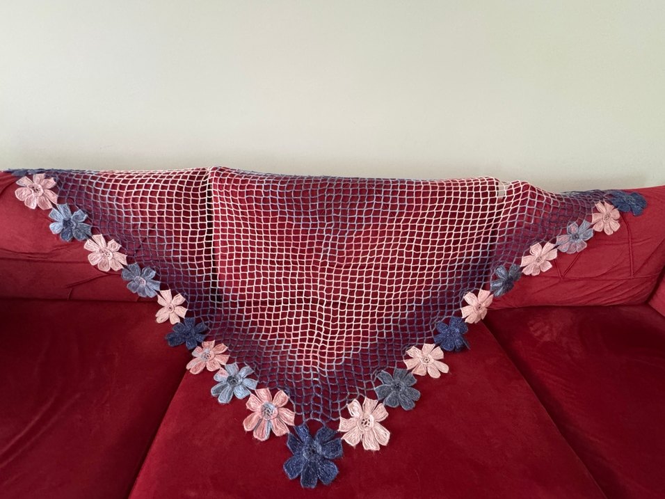 Çiçek İşlemeli Renkli Kadın Şal - Görsel 2