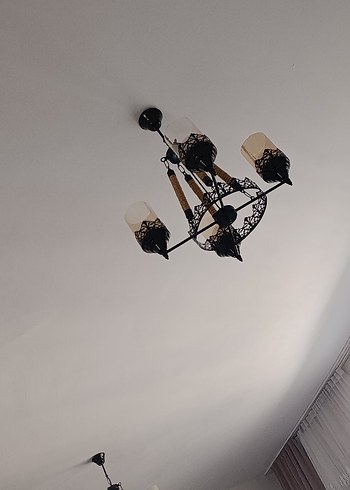 Ikea Siklik Ve Zarafet İki Avize Siyah Metal Tavan Lambasi