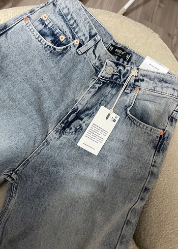 Gri Tie-Dye Kadın Denim Pantolon - Görsel 4