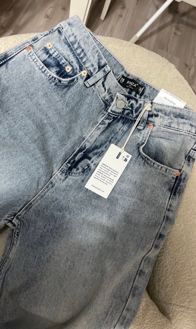 Gri Tie-Dye Kadın Denim Pantolon - Görsel 4