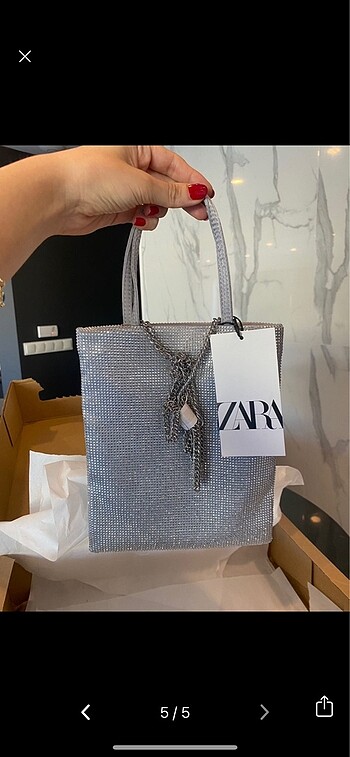 Zara Zara parlak taşlı çanta