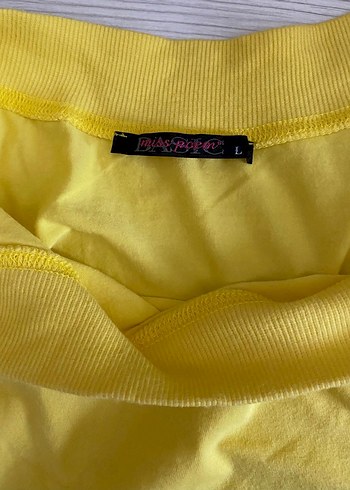 l Beden sarı Renk Sarı Kısa Kollu Kadın %93 cotton Bluz