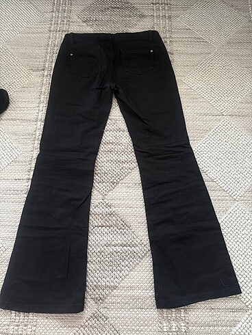 Diğer Siyah hafif İspanyol paça pantalon