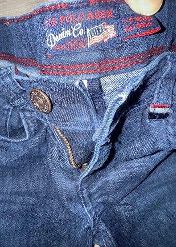 8 Yaş Beden Koyu Mavi Düğmeli Erkek Çocuk Denim Pantolon