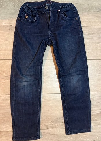 U.S Polo Assn. Koyu Mavi Düğmeli Erkek Çocuk Denim Pantolon