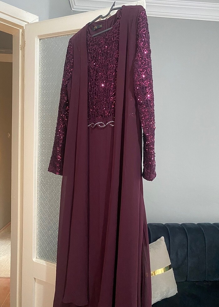 Kadın tesettür abiye elbisesi - Görsel 4