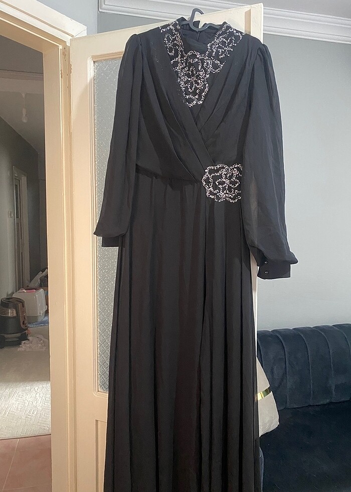 Kadın abiye önü taşlı detaylı - Görsel 2