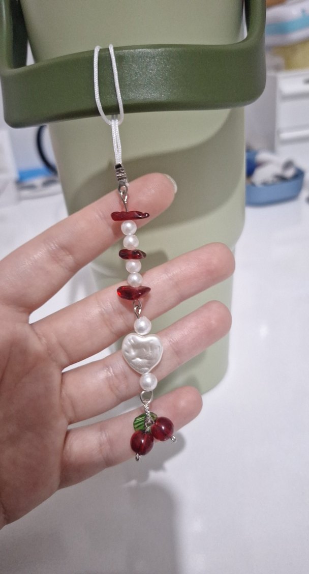 Kirazlı  Bohem Kadın Çanta Charm - Görsel 2