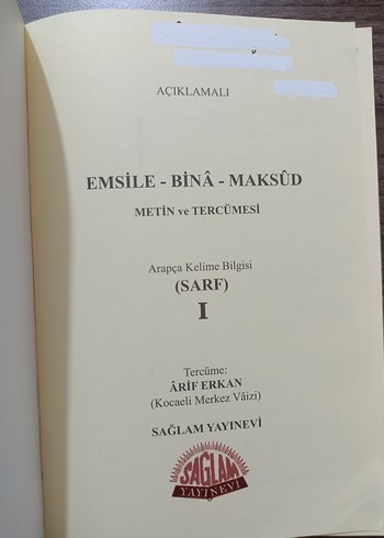 Açıklamalı Emsile Bina Maksud Arapça Kitap