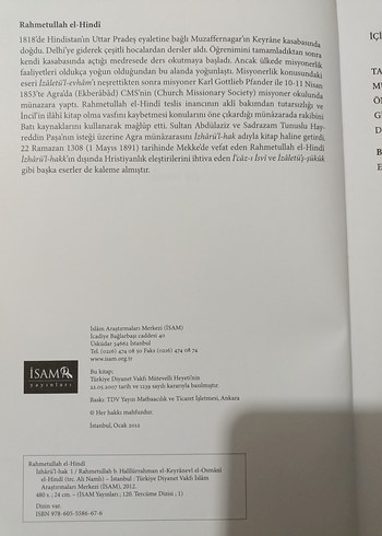 Beden İZHÂRÜ'L-HAK 1 - Rahmetullah el-Hindi Tercümesi