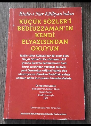  Bediüzzaman'ın el yazısıyla Küçük Sözler (Osmanlıca)