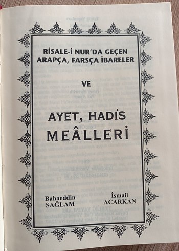  Risale-i Nurda Arapça,Farsça İbareler ve Ayet Hadis Mealleri