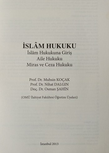 Beden İslam Hukuku - Aile, Miras ve Ceza Hukuku