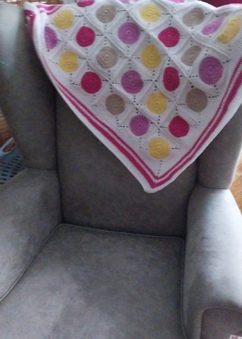 Renkli Puantiyeli Örgü Çocuk Battaniyesi - Görsel 2