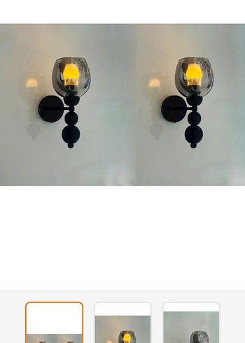 2'li füme camlı pilli aplik. - Görsel 2