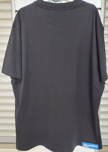 Karl Lagerfeld Siyah Baskılı Denim Detaylı Erkek Tişört - Görsel 4