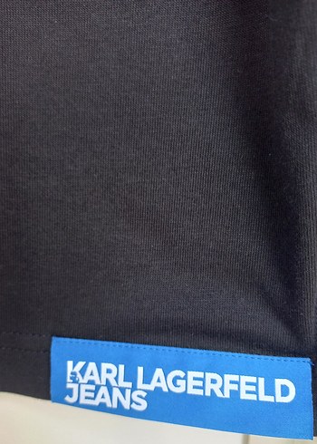 Karl Lagerfeld Siyah Baskılı Denim Detaylı Erkek Tişört - Görsel 5