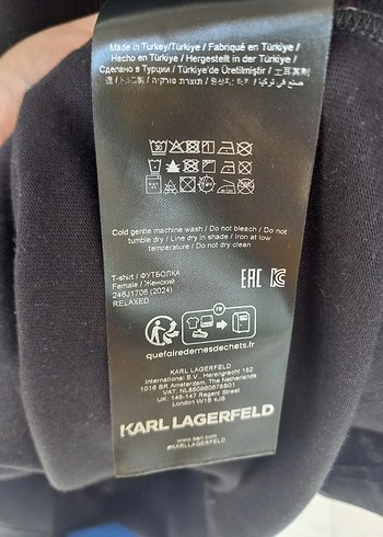 Karl Lagerfeld Siyah Baskılı Denim Detaylı Erkek Tişört - Görsel 6