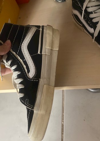 Siyah Beyaz Yüksek Top Kadın Spor Ayakkabı - Görsel 5