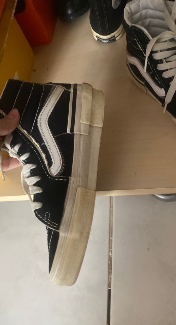 Siyah Beyaz Yüksek Top Kadın Spor Ayakkabı - Görsel 5