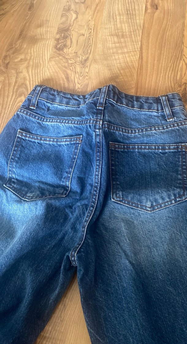 Düğmeli Mavi Kadın Denim Pantolon - Görsel 2