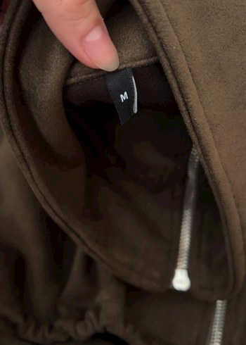 Kadın yeşil Süet Fermuarlı Ceket - Görsel 4