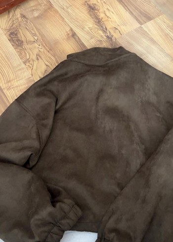 Kadın yeşil Süet Fermuarlı Ceket - Görsel 3