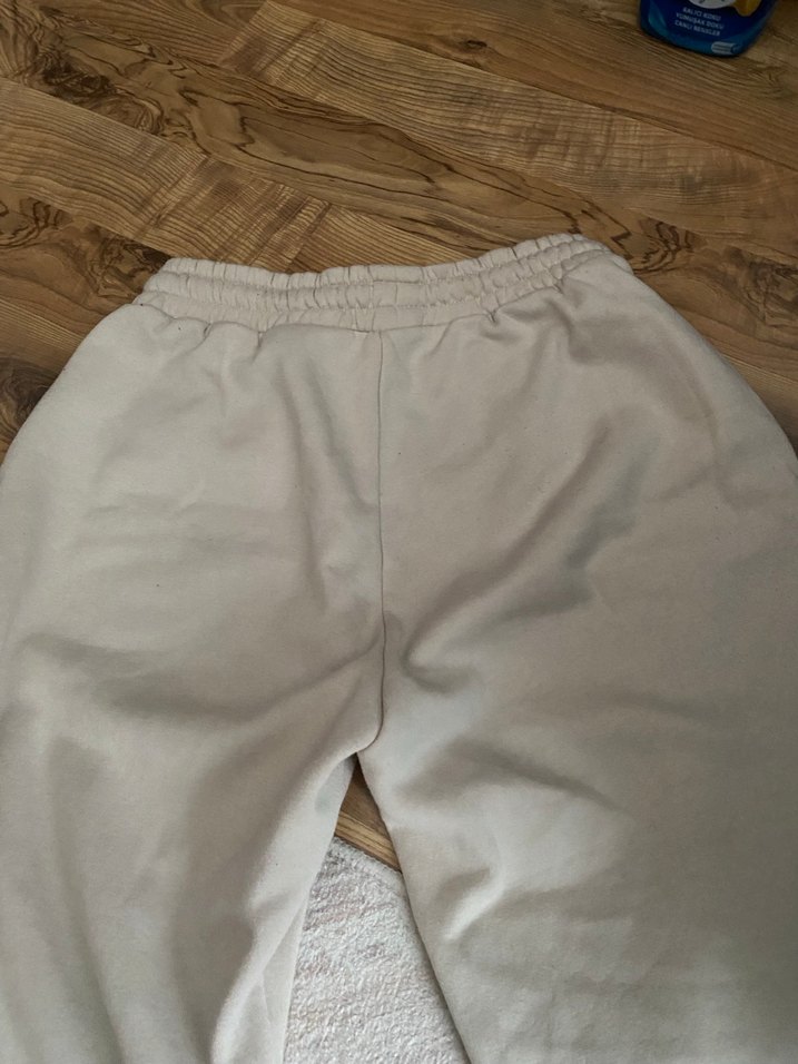 Bej Rahat Kesim Kadın Keten Eşofman Altı - Görsel 3