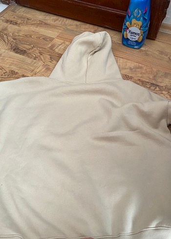 Bej Kadın Kapüşonlu Sweatshirt - Görsel 2