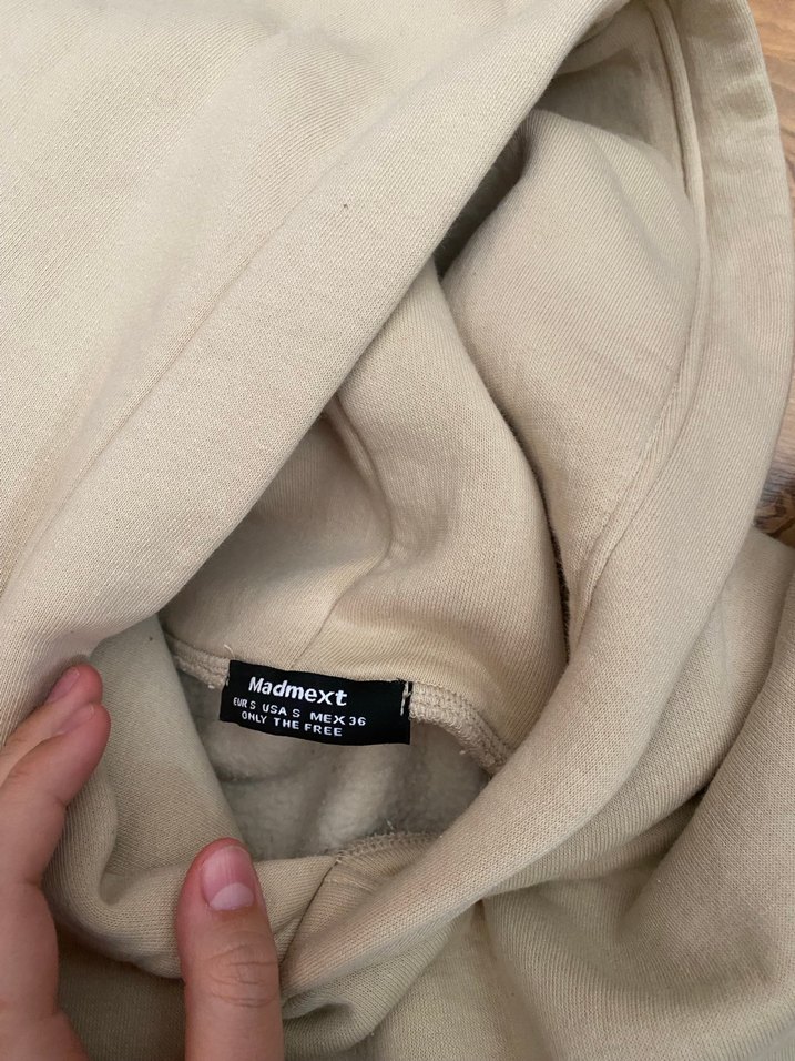 Bej Kadın Kapüşonlu Sweatshirt - Görsel 3