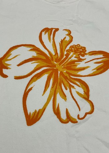 Beyaz Baskılı Kadın Tişört - Görsel 2