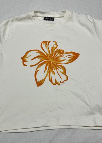 Beyaz Baskılı Kadın Tişört - Görsel 3