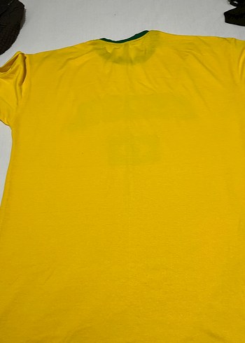 Sarı Brasil Baskılı Kısa Kollu Spor Tişört - Görsel 3