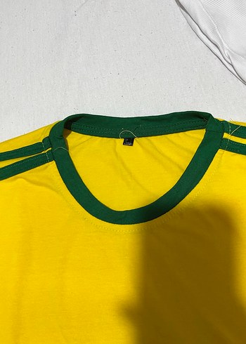 Sarı Brasil Baskılı Kısa Kollu Spor Tişört - Görsel 2