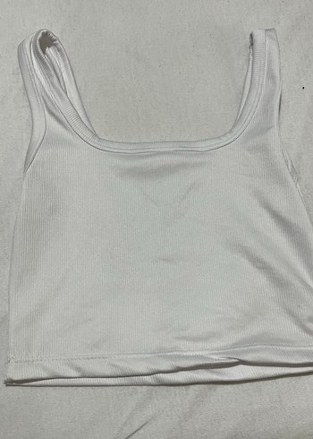 Kadın Beyaz Kolsuz Crop Top - Görsel 2