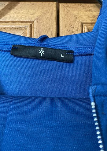 Kadın Mavi Fermuarlı Sweatshirt ve Eşofman Takımı - Görsel 2