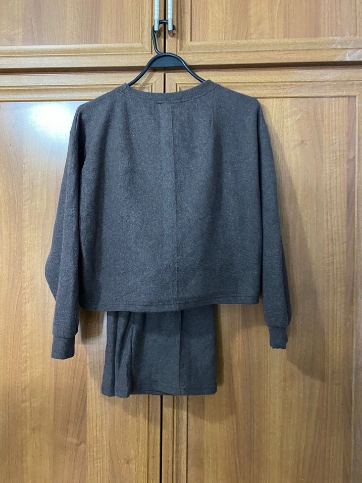 Gri Uzun Kollu Sweatshirt - Görsel 3