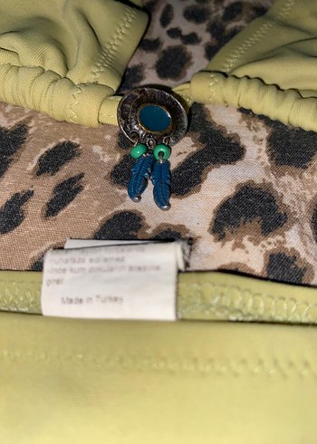 Nakışlı Boncuklu Haki Bikini - Görsel 2