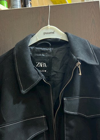 Zara Siyah Süet Fermuarlı erkek Ceket