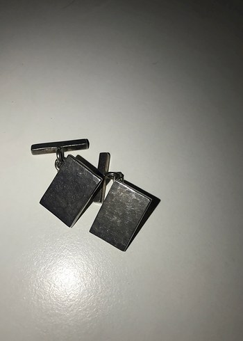 Minimalist gümüş Kol Düğmesi - Görsel 2