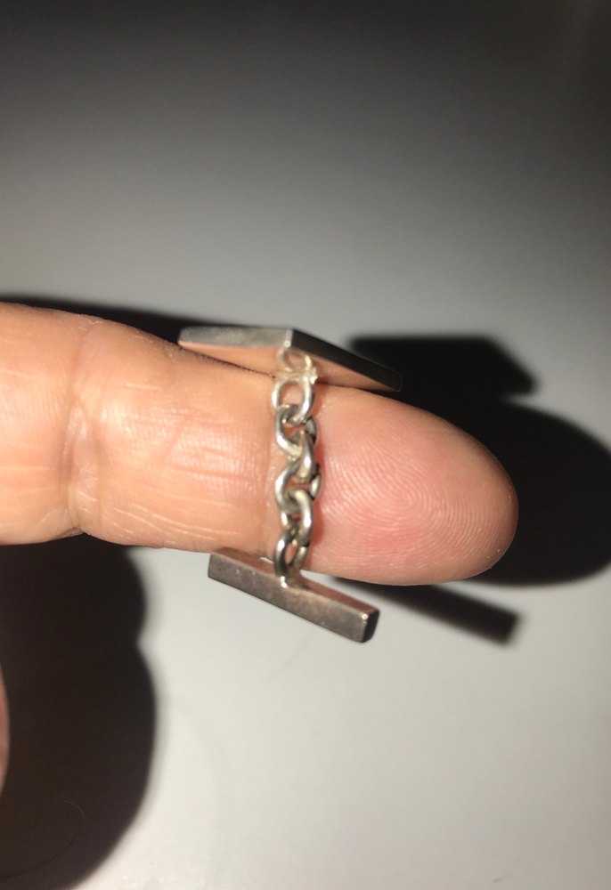 Minimalist gümüş Kol Düğmesi - Görsel 3