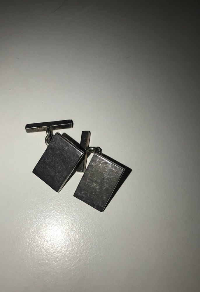 Minimalist gümüş Kol Düğmesi - Görsel 2