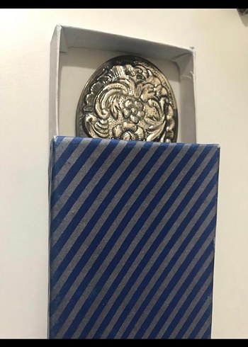 Gümüş el aynası 925 ayar  Renkli Parlak El Aynası - Görsel 5