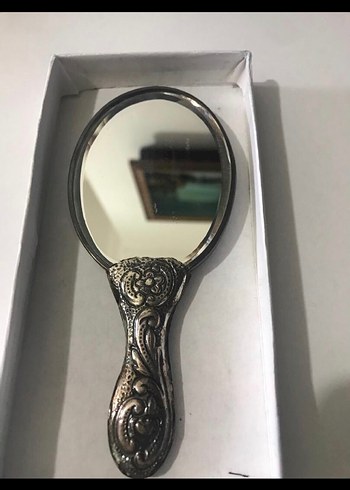 Gümüş el aynası 925 ayar  Renkli Parlak El Aynası - Görsel 2