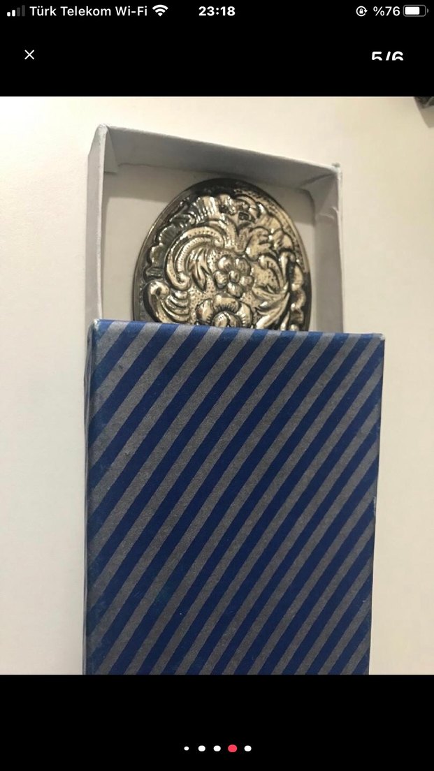 Gümüş el aynası 925 ayar  Renkli Parlak El Aynası - Görsel 5