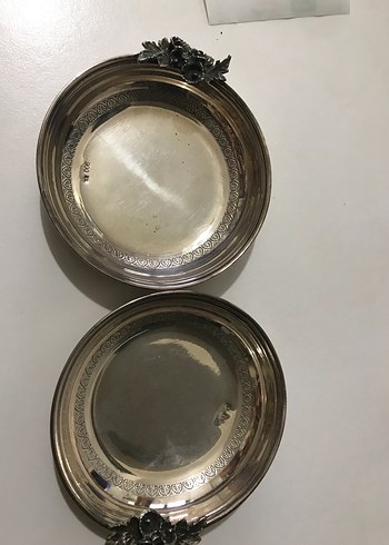 Kül tablası  çerezlik çiçek desenli el işçiliği900ayar 0.75 gram - Görsel 2